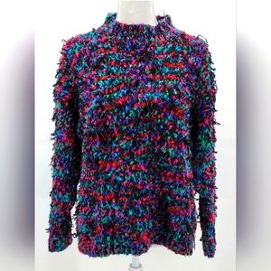 Stefano World Wide One Size Fits All Acrylic Knit Black Blue Pink Green Sweater